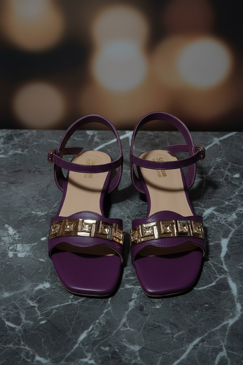 Casual Women's Crystal Block Heel Sandals